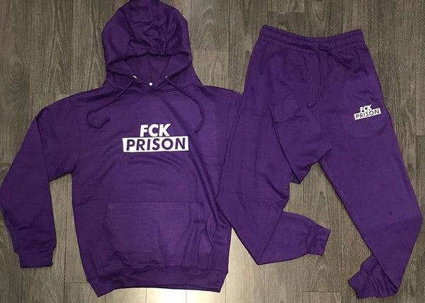 FCK PRISON Sweatsuit - purple/white