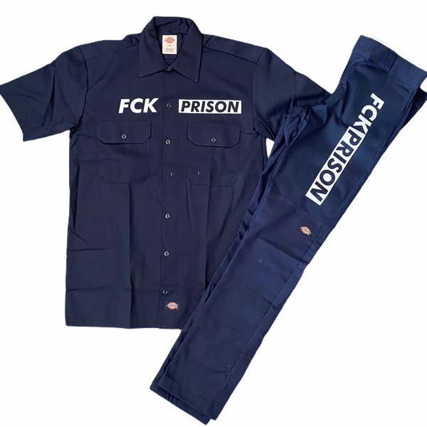 FCK PRISON Dickies - Navy & White  *LIMITED EDITION*