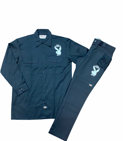 FCK PRISON Dickies - black/white Playboy  *LIMITED EDITION*