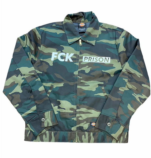 FCK PRISON Dickies Jacket - Camouflage/White