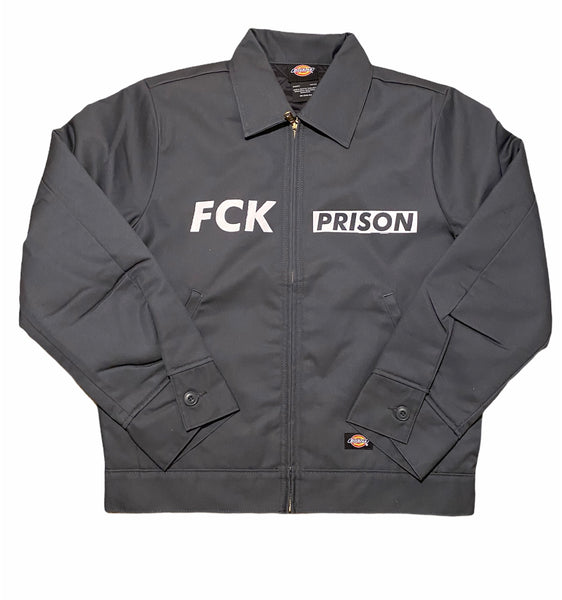 FCK PRISON Dickies Jacket - Slate/White